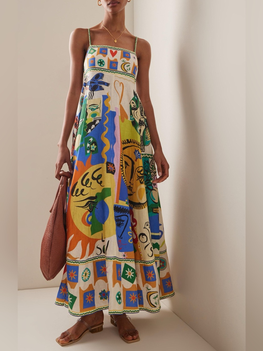 Boho Soleil Vibrant Print Maxi Dress